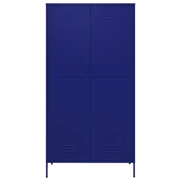 Marineblauer Stahlschrank 90x50x180 cm