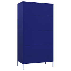 Marineblauer Stahlschrank 90x50x180 cm