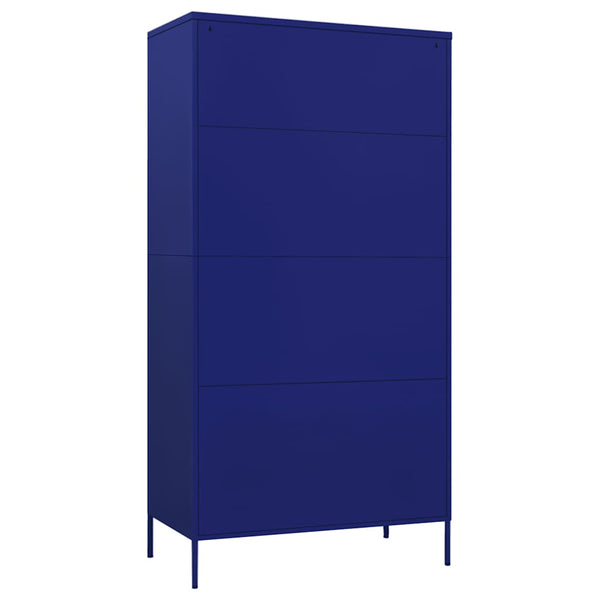 Marineblauer Stahlschrank 90x50x180 cm