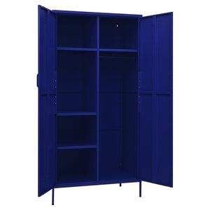 Marineblauer Stahlschrank 90x50x180 cm