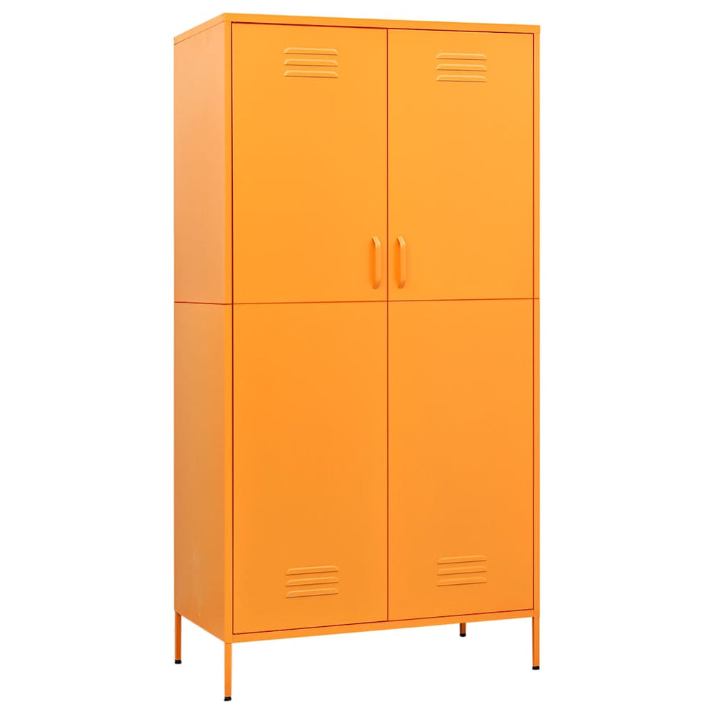 Senfgelber Stahlschrank, 90x50x180 cm
