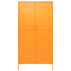 Senfgelber Stahlschrank, 90x50x180 cm