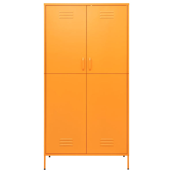 Senfgelber Stahlschrank, 90x50x180 cm