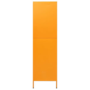 Senfgelber Stahlschrank, 90x50x180 cm