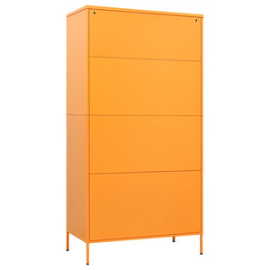 Senfgelber Stahlschrank, 90x50x180 cm
