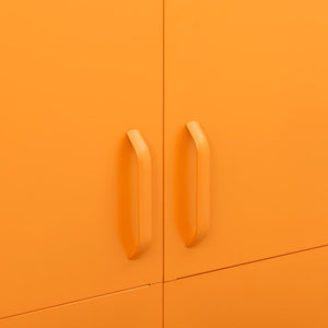 Senfgelber Stahlschrank, 90x50x180 cm