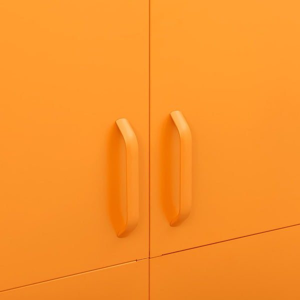 Senfgelber Stahlschrank, 90x50x180 cm