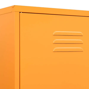 Senfgelber Stahlschrank, 90x50x180 cm