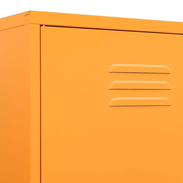 Senfgelber Stahlschrank, 90x50x180 cm