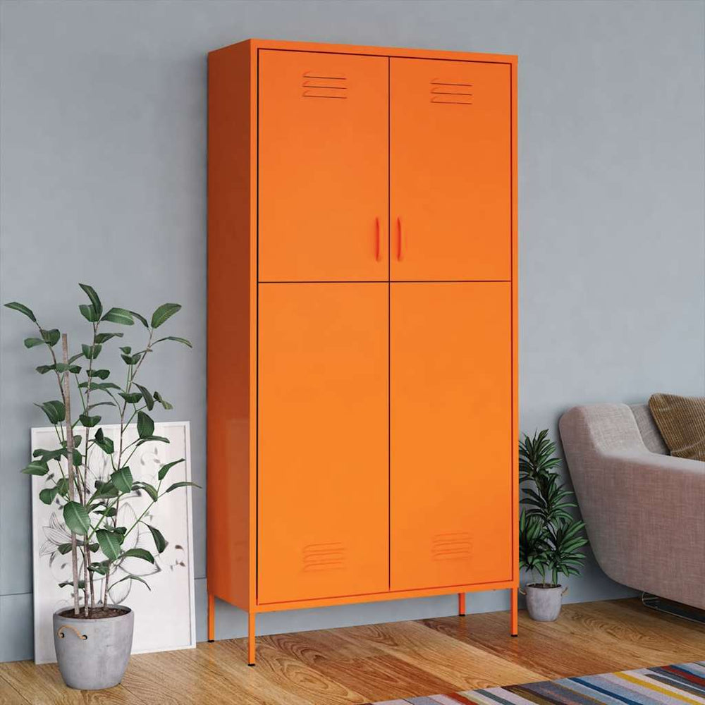Oranger Stahlschrank 90x50x180 cm