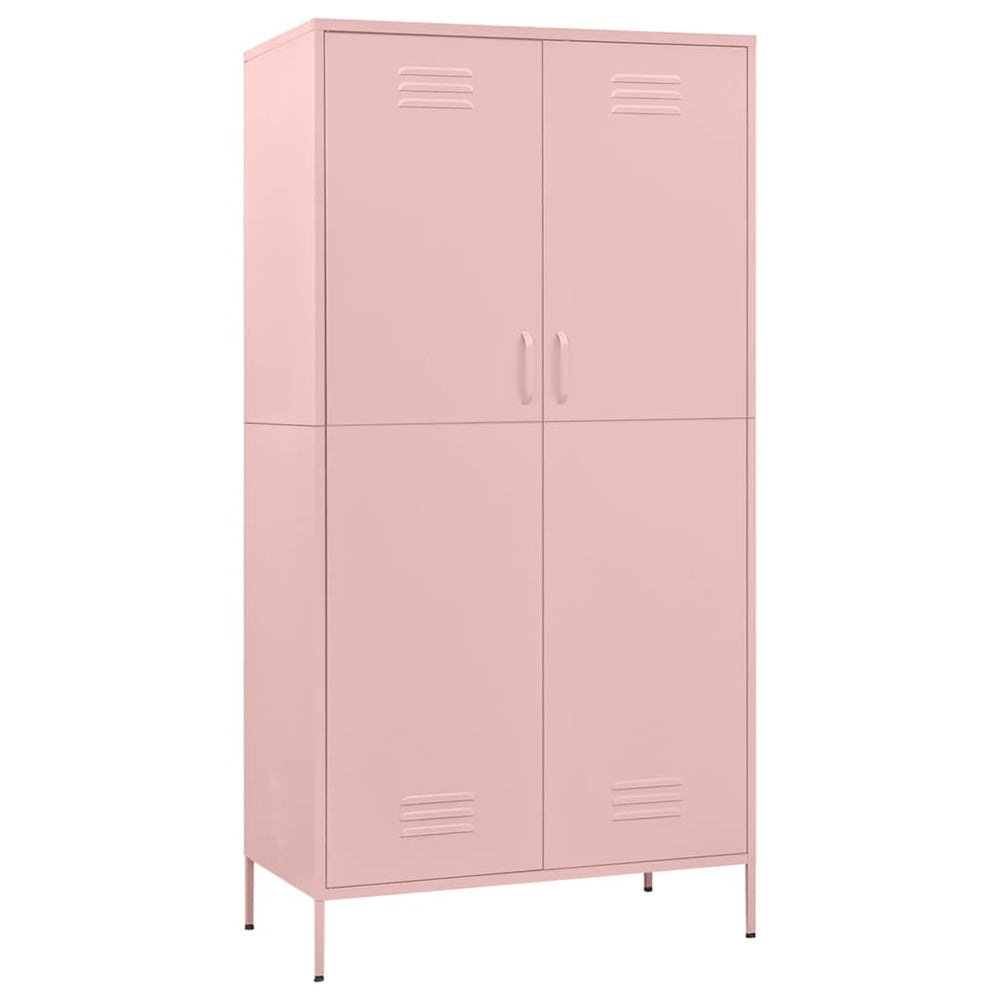 Rosa Stahlschrank, 90x50x180 cm