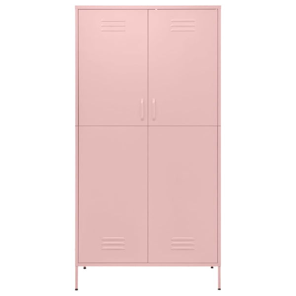 Rosa Stahlschrank, 90x50x180 cm