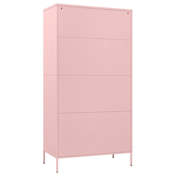Rosa Stahlschrank, 90x50x180 cm