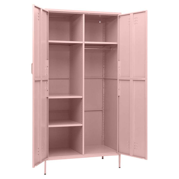 Rosa Stahlschrank, 90x50x180 cm