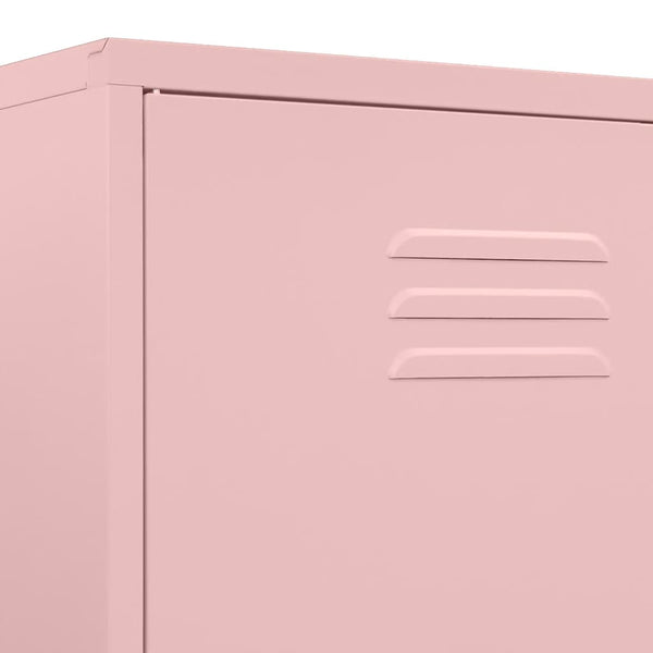 Rosa Stahlschrank, 90x50x180 cm