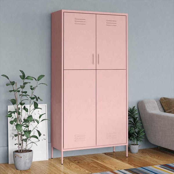 Rosa Stahlschrank, 90x50x180 cm