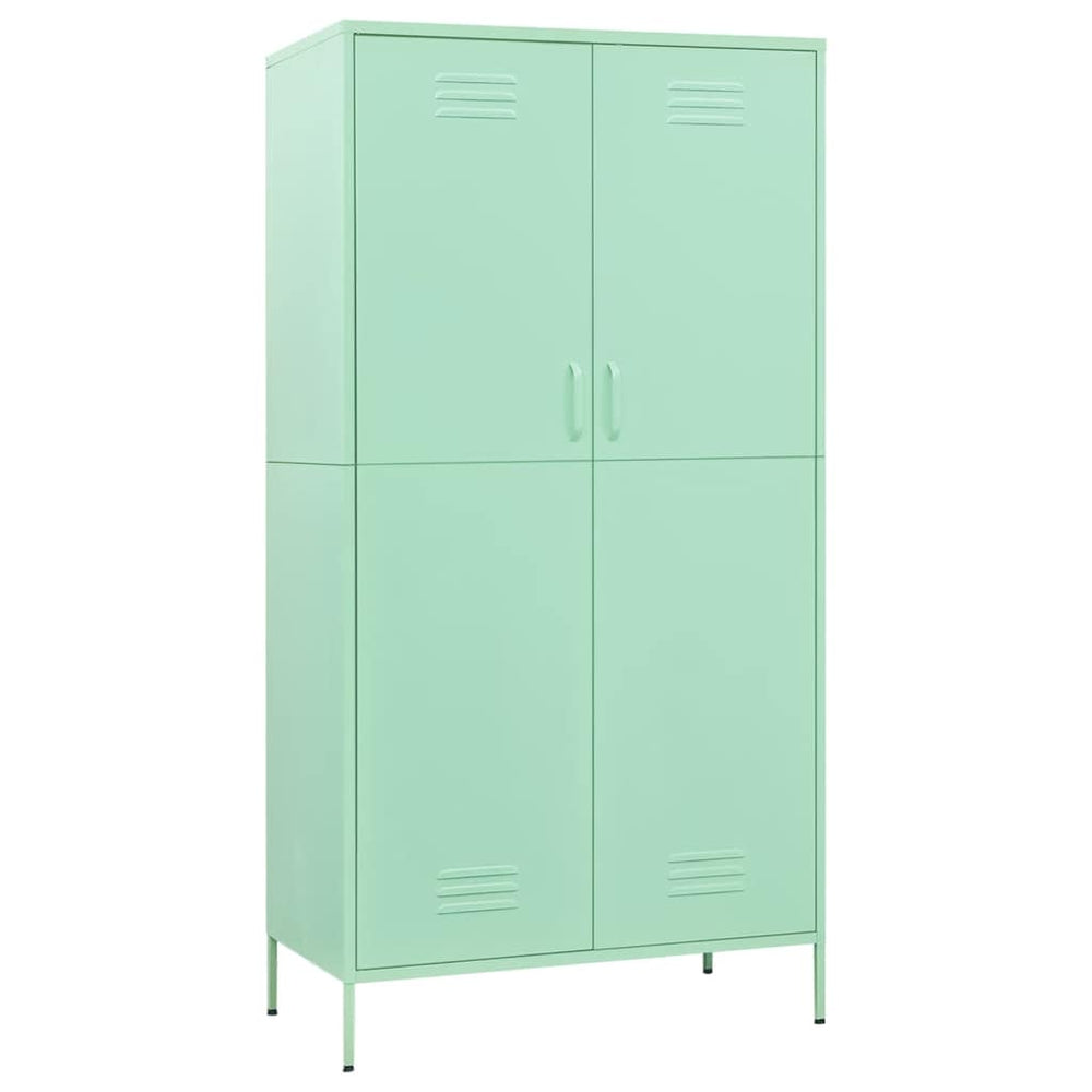 Minzgrüner Stahlschrank 90x50x180 cm