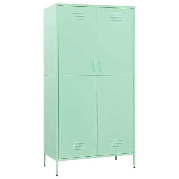 Minzgrüner Stahlschrank 90x50x180 cm