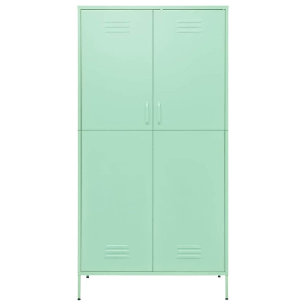 Minzgrüner Stahlschrank 90x50x180 cm