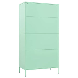 Minzgrüner Stahlschrank 90x50x180 cm