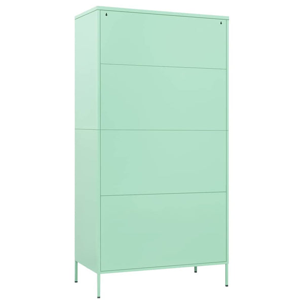 Minzgrüner Stahlschrank 90x50x180 cm