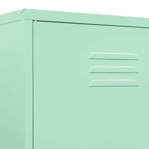 Minzgrüner Stahlschrank 90x50x180 cm