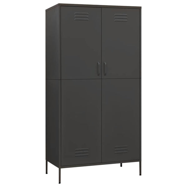 Anthrazit Kleiderschrank Stahl 90x50x180 cm
