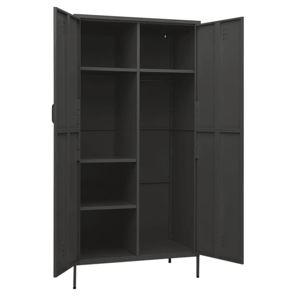 Anthrazit Kleiderschrank Stahl 90x50x180 cm
