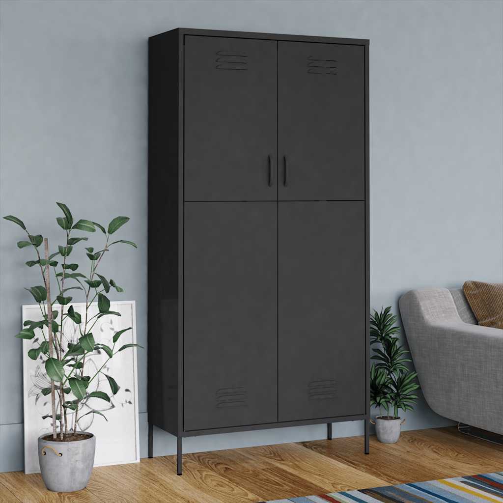 Anthrazit Kleiderschrank Stahl 90x50x180 cm