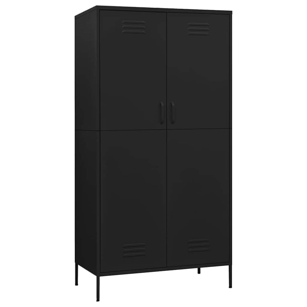 Schwarzer Stahlschrank, 90x50x180 cm
