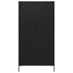 Schwarzer Stahlschrank, 90x50x180 cm