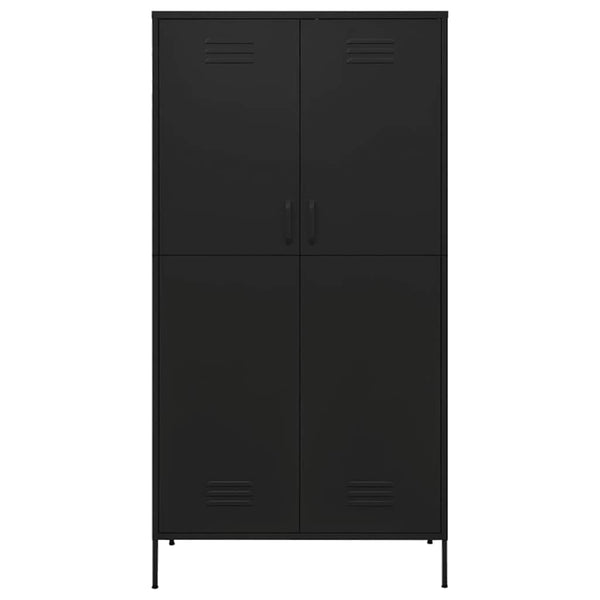 Schwarzer Stahlschrank, 90x50x180 cm