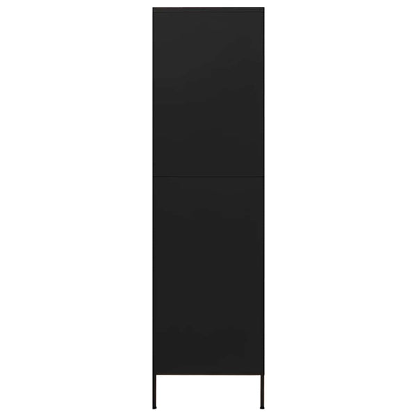 Schwarzer Stahlschrank, 90x50x180 cm