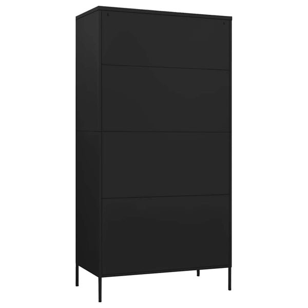 Schwarzer Stahlschrank, 90x50x180 cm