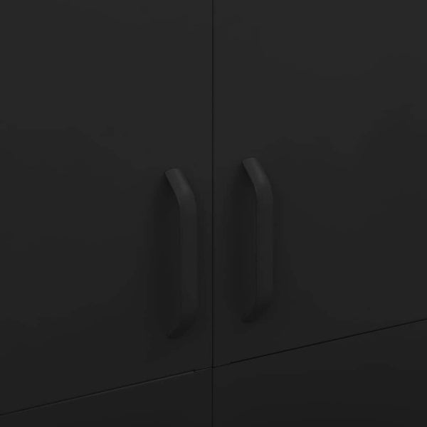 Schwarzer Stahlschrank, 90x50x180 cm