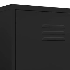 Schwarzer Stahlschrank, 90x50x180 cm