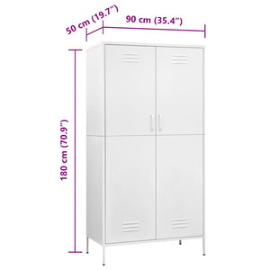 Weißer Stahlschrank 90x50x180 cm