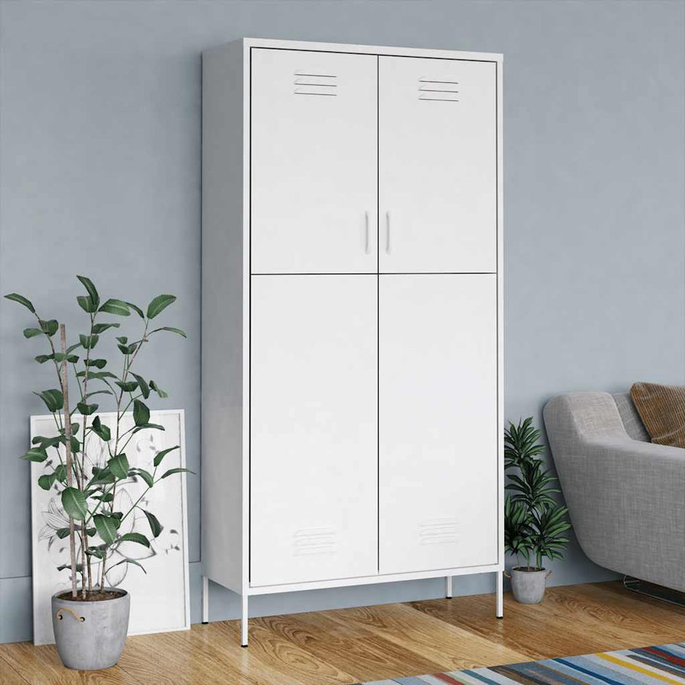 Weißer Stahlschrank 90x50x180 cm