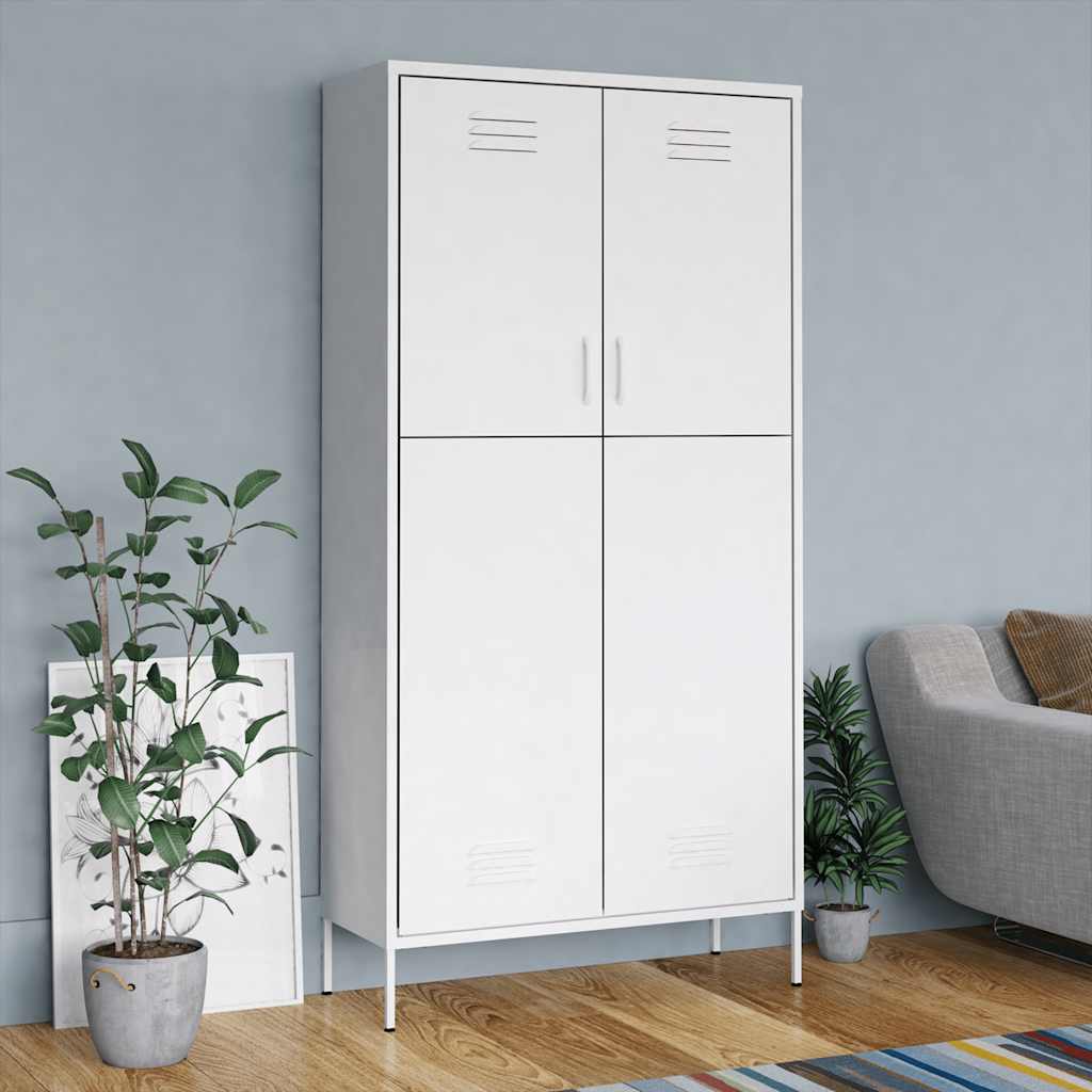 Weißer Stahlschrank 90x50x180 cm