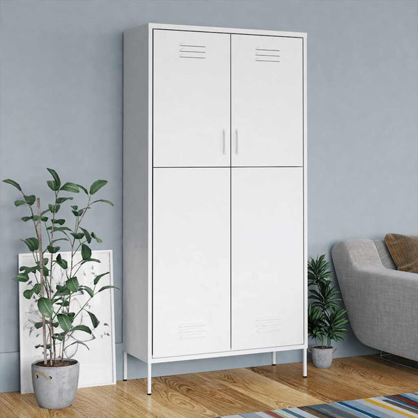 Weißer Stahlschrank 90x50x180 cm