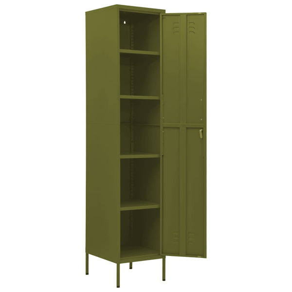 Olivgrüner Schließfachschrank 35x46x180 cm