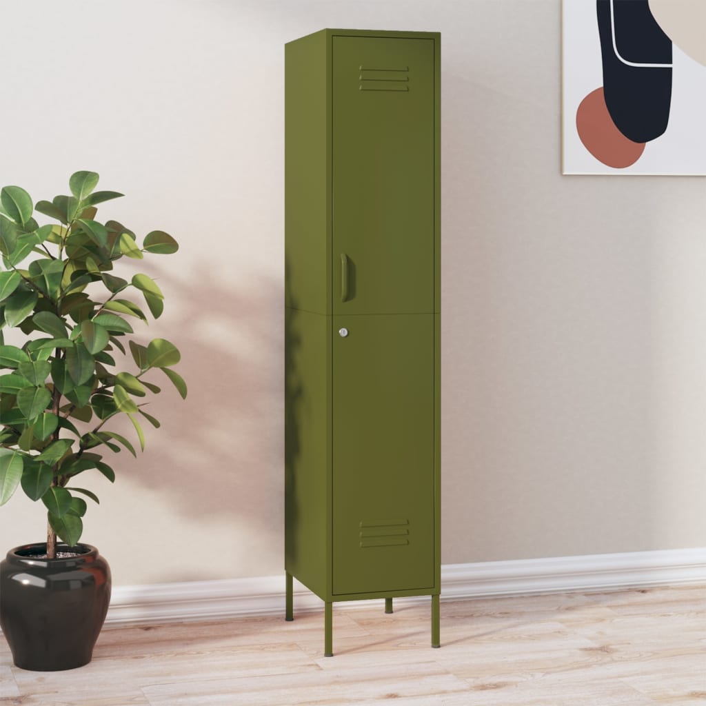 Olivgrüner Schließfachschrank 35x46x180 cm