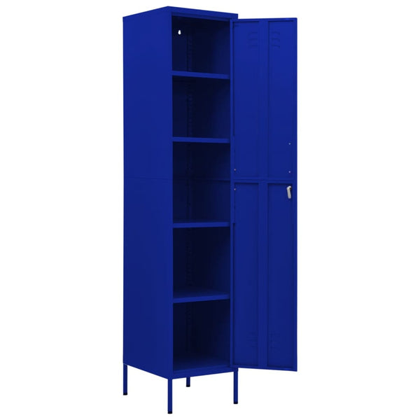 Marineblauer Schließfachschrank Stahl 35x46x180cm