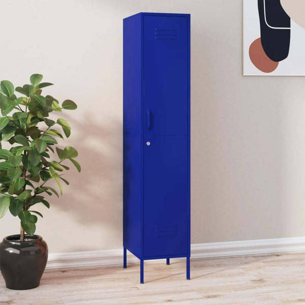 Marineblauer Schließfachschrank Stahl 35x46x180cm