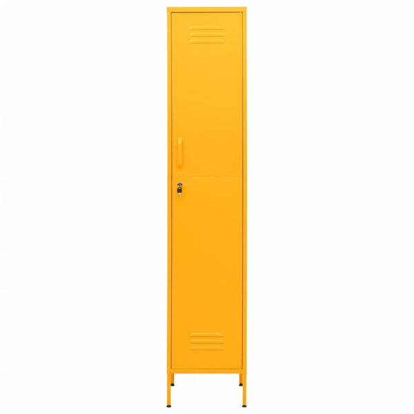 Senfgelber Schließfachschrank, 180 cm