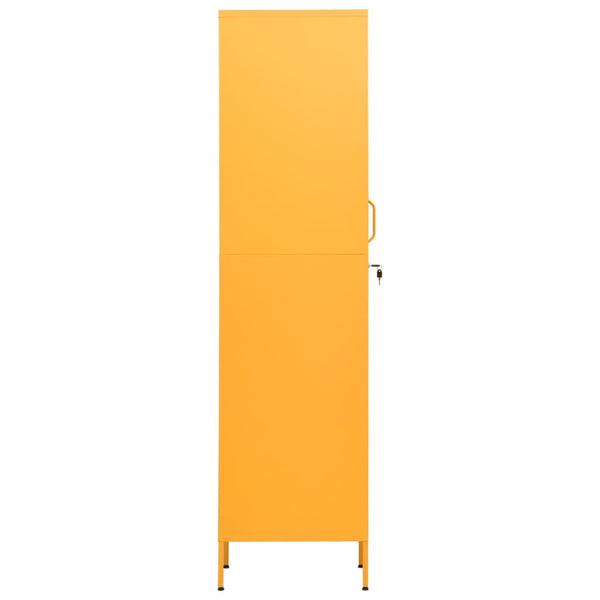 Senfgelber Schließfachschrank, 180 cm