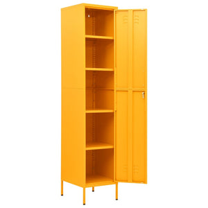 Senfgelber Schließfachschrank, 180 cm