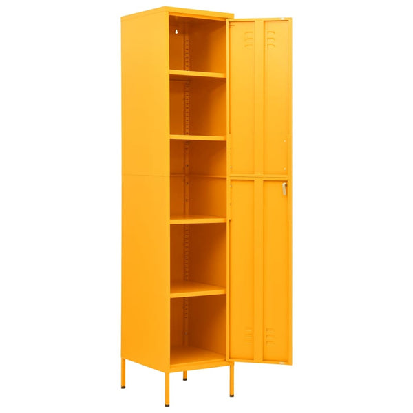 Senfgelber Schließfachschrank, 180 cm