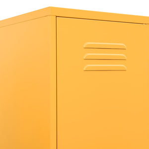 Senfgelber Schließfachschrank, 180 cm