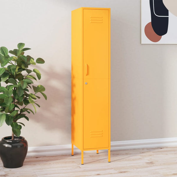 Senfgelber Schließfachschrank, 180 cm